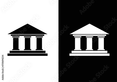 Architectural Balance: A stark architectural emblem presents the strength of a pillar construction, evoking a sense of historical grandeur and balance.