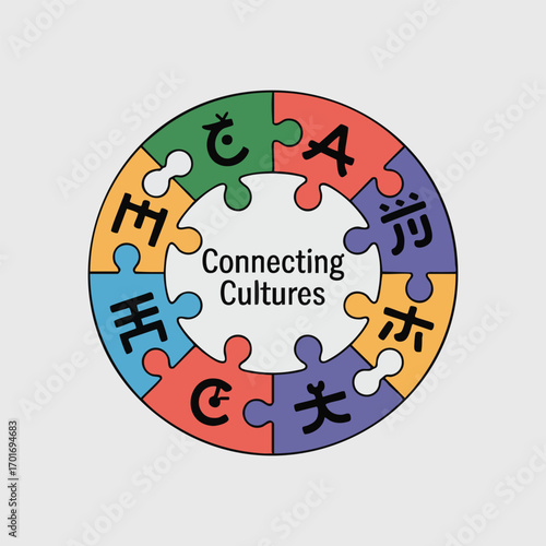 Futuristic International Translation Day vector art showcasing augmented reality translation, language flow ribbons, binary code overlays, and global communication icons with bold colors.