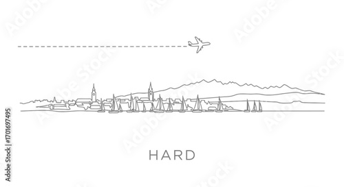 Hard with Austria Skyline Airplane Minimalism.