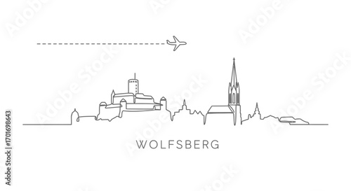 Wolfsberg Skyline Austria Travel Vector.