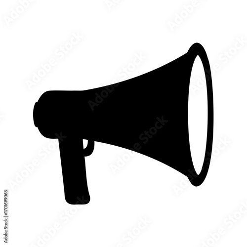 Megaphone silhouette vector, megaphone icon. announcement, promotion