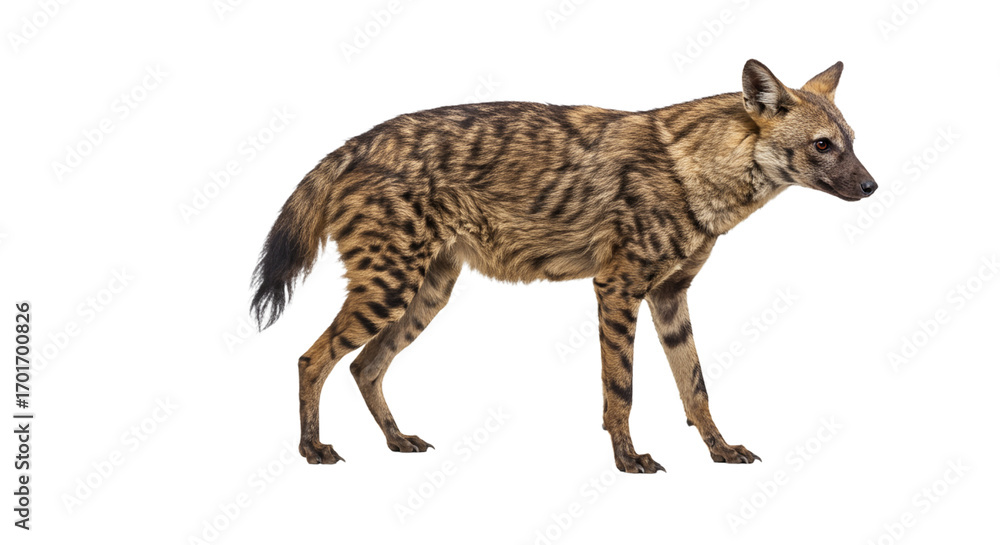Obraz premium Aardwolf with white background