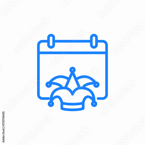 clown celebration day icon sign vector