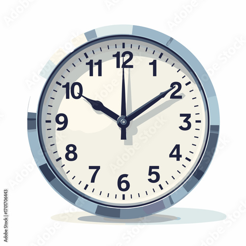 Flip clock — mechanical flap numerals mid-flip, chrome bezel and plastic housing, white background