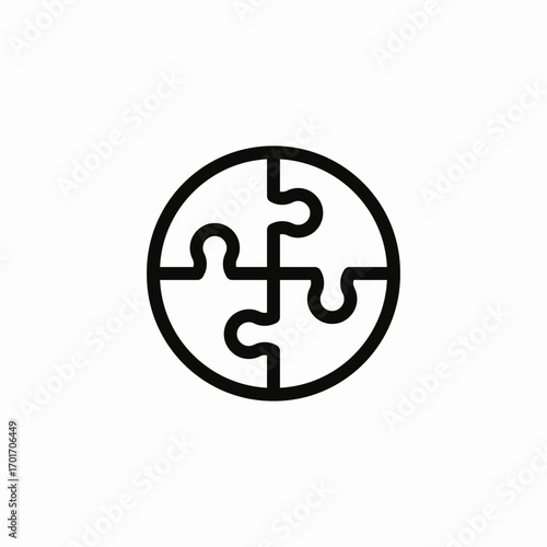 circular puzzle icon sign vector