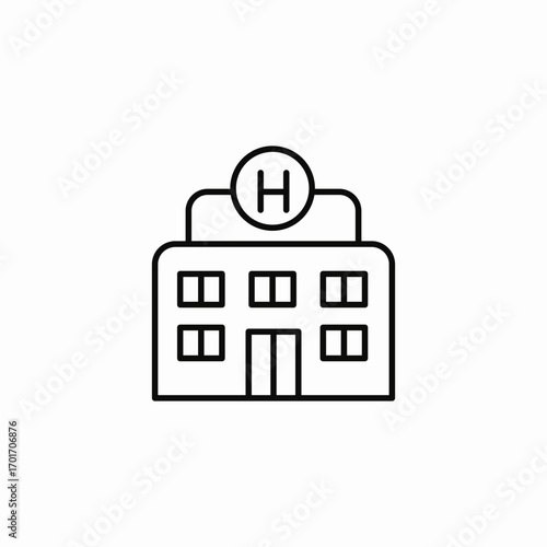 hospital building icon sign vector