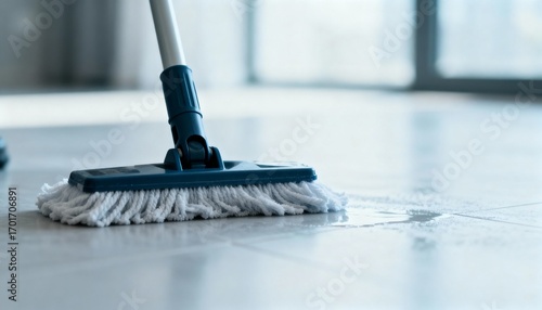 Wallpaper Mural Wet Mop Cleaning Tile Floor Leaving Shine, Focus on Mop Head, Cleaning Services, Home Maintenance Torontodigital.ca