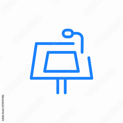outlined speaker's podium icon sign vector
