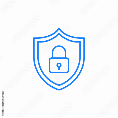 shield lock icon sign vector