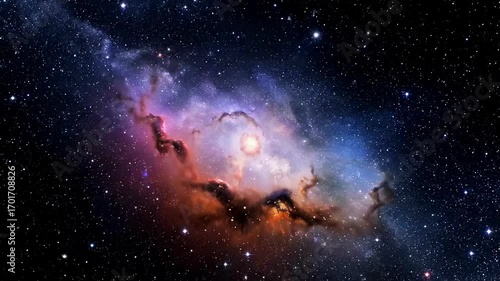 Wallpaper Mural Ethereal nebula transformation: cosmic color shift over time in deep space Torontodigital.ca