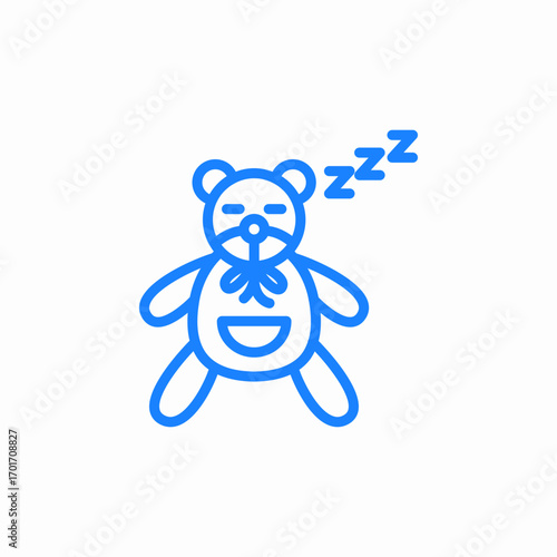 teddy bear sleep icon sign vector