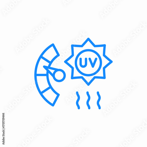 uv radiation indicator icon sign vector