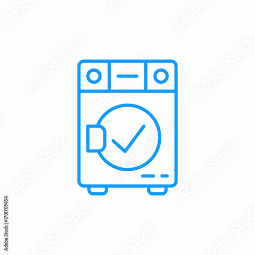 wash machine check icon sign vector