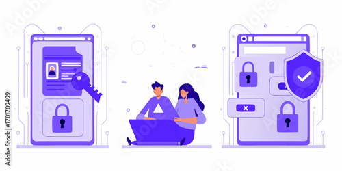 Digital security and privacy protection for users accessing protected online information safely