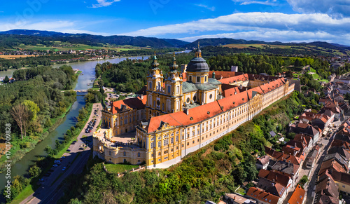 Fotografie Melk Abbey one of the biggest and most beautiful European Baroque moasteries