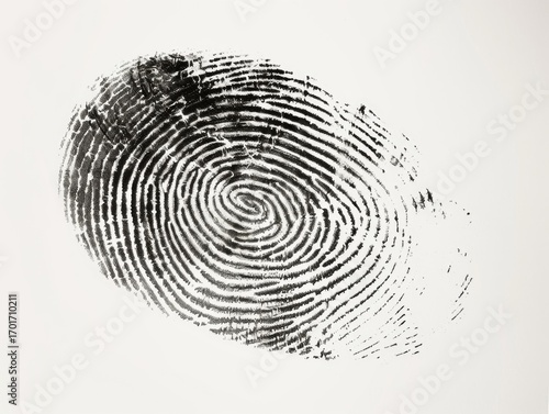 Vector illustration of, Fingerprint, Black fingerprint patterns on a white background. 