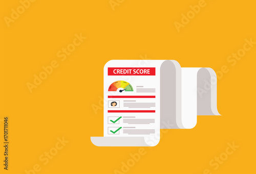 Credit score. Credit report document. Personal performance rating or customer feedback
