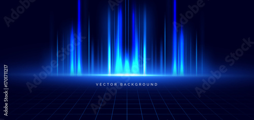 Abstract light blue vertical on dark background. Technology lighting hitech communication innovation concept.