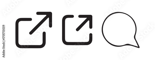 Vector Icons of Resize, Hyperlink, and Upload Actions