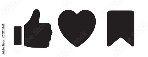 Icons Representing Likes, Favorites, and Visibility