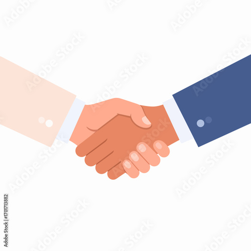 Two people shaking hands in agreement and partnership