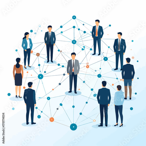 Diverse Professional Team Network Connection