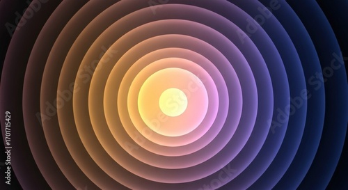 Hypnotic concentric circles radiate warmth, ideal for a modern, stylish background or vibrant design element