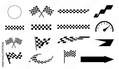 Collection of Racing and Speed-Related Icons and Graphics
