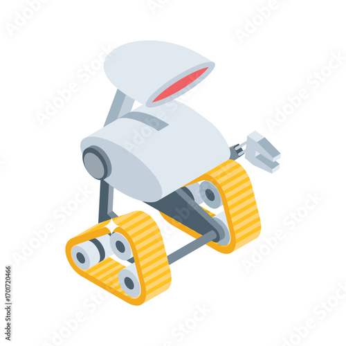 Well designed isometric style icon of advanced smart robot