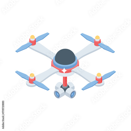 Handy isometric style icon of delivery service drone