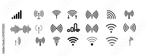 Diverse Collection of Wireless Signal and Network Icons