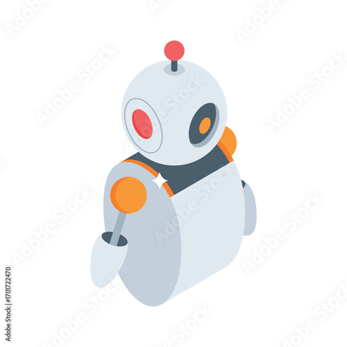 Modern isometric style icon of efficient digital assistant