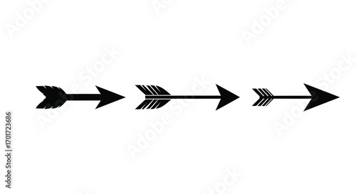 Three tribal arrows pointing rightward symbolizing direction progress and journey ahead vector