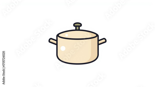 A simple illustration of a cooking pot with a lid, perfect for culinary or kitchen-related designs and projects