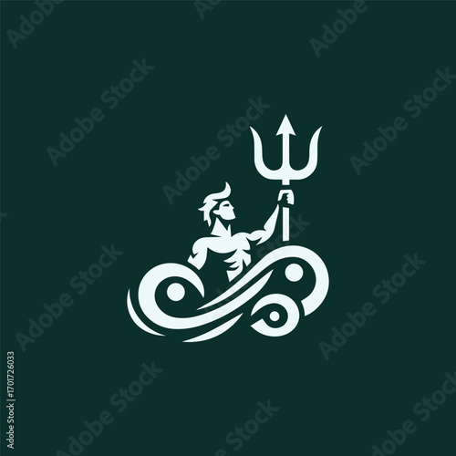 Poseidon God Logo