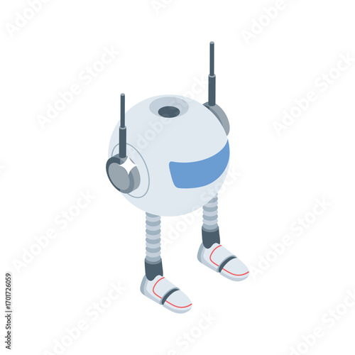 Latest isometric style icon of artificial voice operator