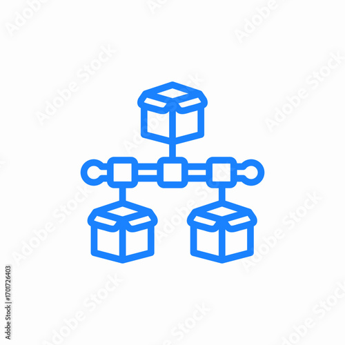 blockchain distribution icon sign vector