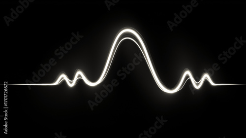 minimalist white line art of a classic reggae 'one drop' drum and bass waveform