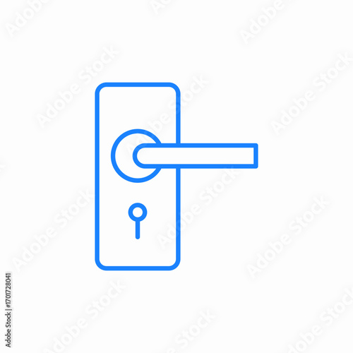 door handle keylock icon sign vector