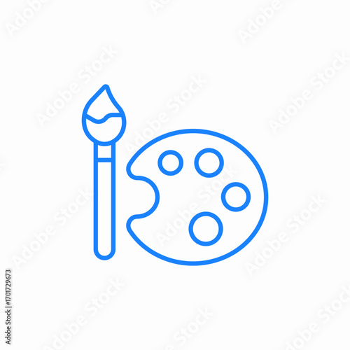 palette brush icon sign vector