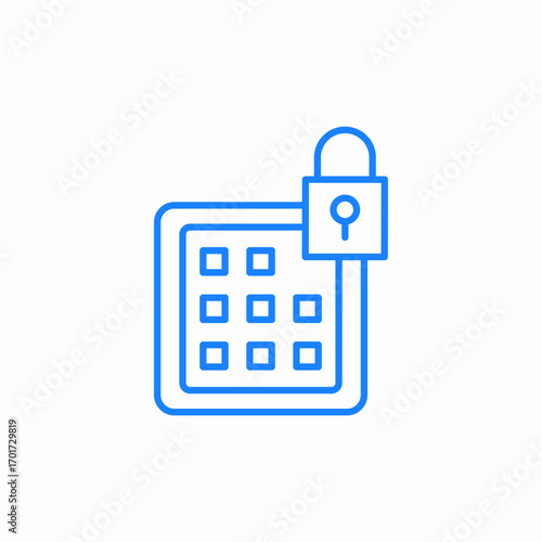 pin lock icon sign vector