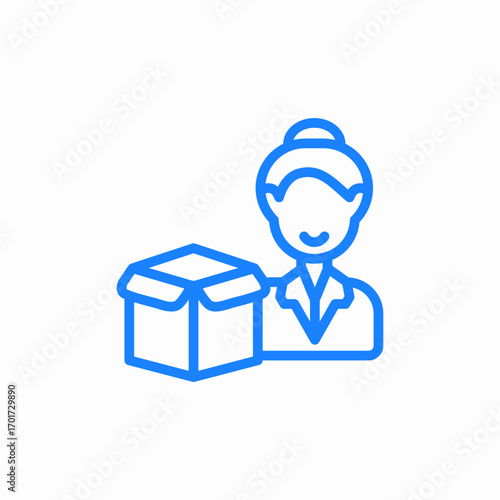 product owner woman icon sign vector
