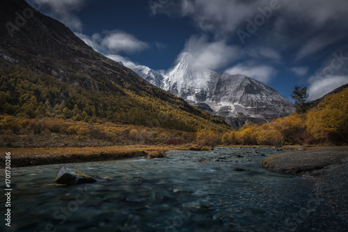 Photography mountain landscape with lake and mountains