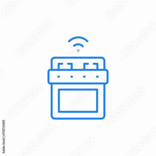 smart gas stove icon sign vector