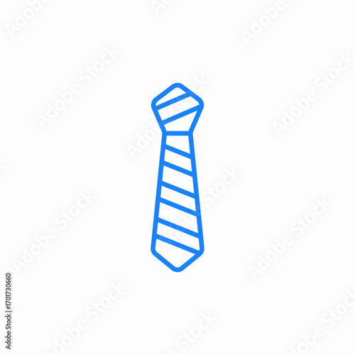 striped business tie icon sign vector