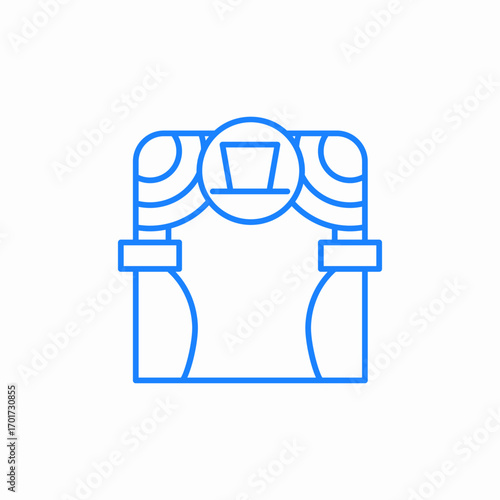 theater curtain tophat icon sign vector