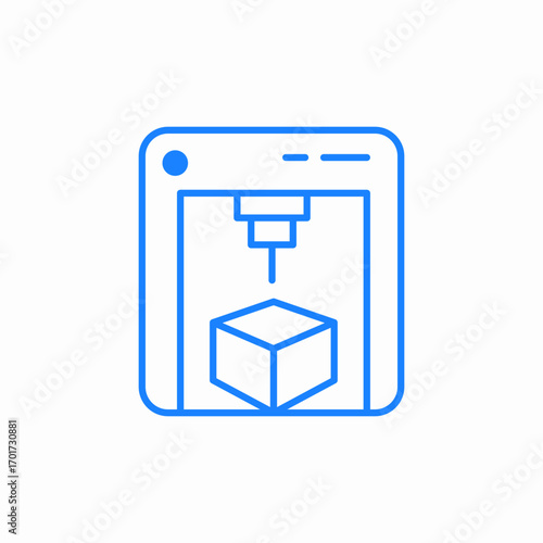three dimensional printing icon sign vector