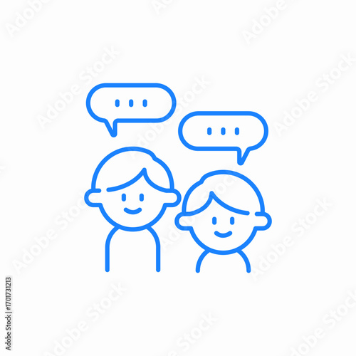 two people talking icon sign vector