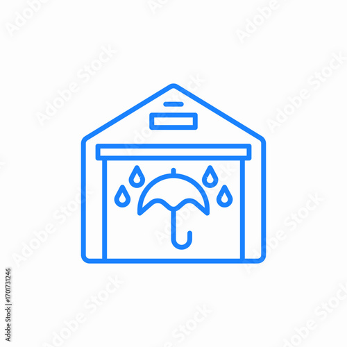 umbrella and waterdrops icon sign vector