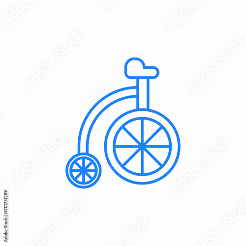 unicycle flag wheel icon sign vector